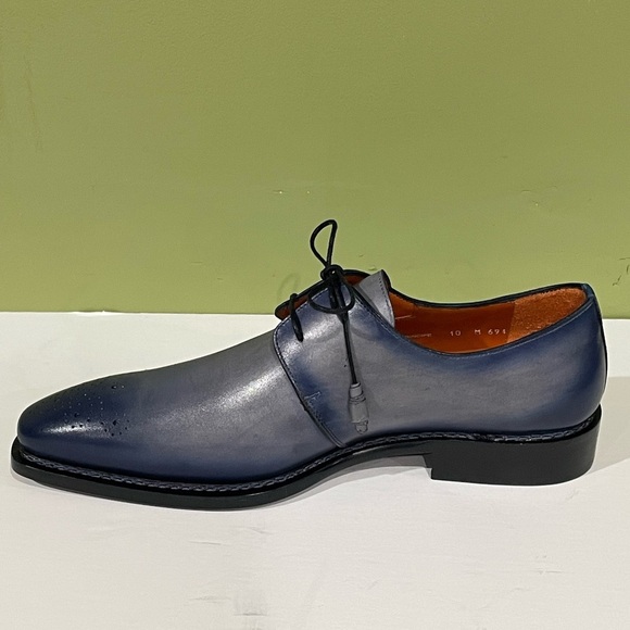 Mezlan shoes Oxford leather calf gray/blue - Picture 3 of 5